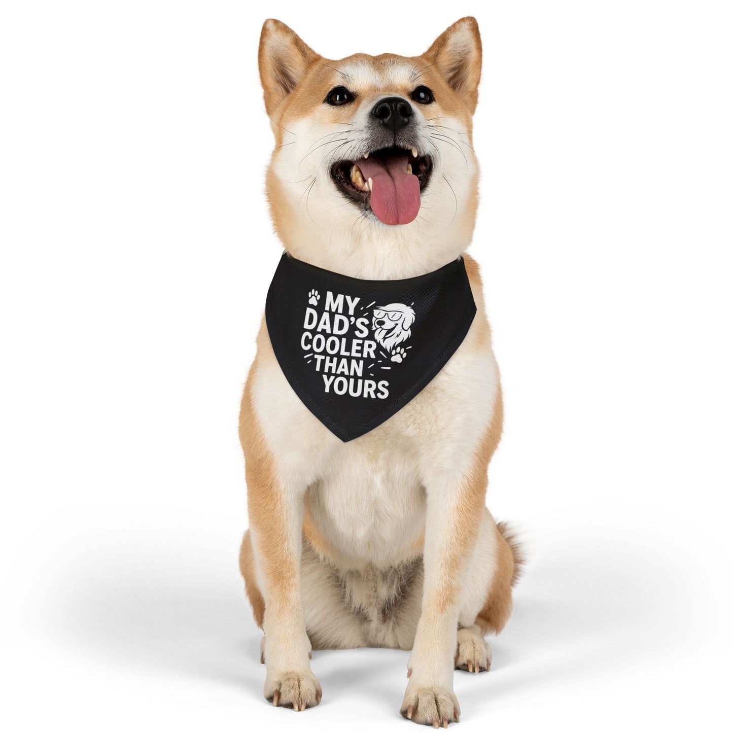 Father’s Day Dog Bandana – “My Dad’s Cooler Than Yours” | Adjustable Pet Gift for Dog Dads