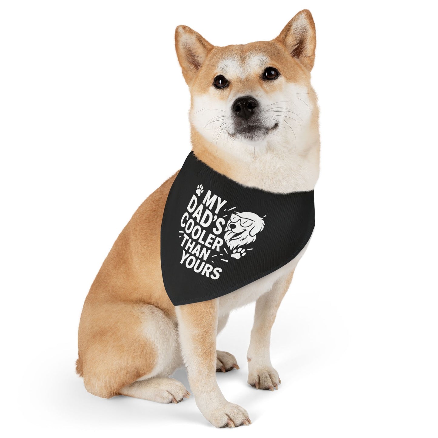 Father’s Day Dog Bandana – “My Dad’s Cooler Than Yours” | Adjustable Pet Gift for Dog Dads