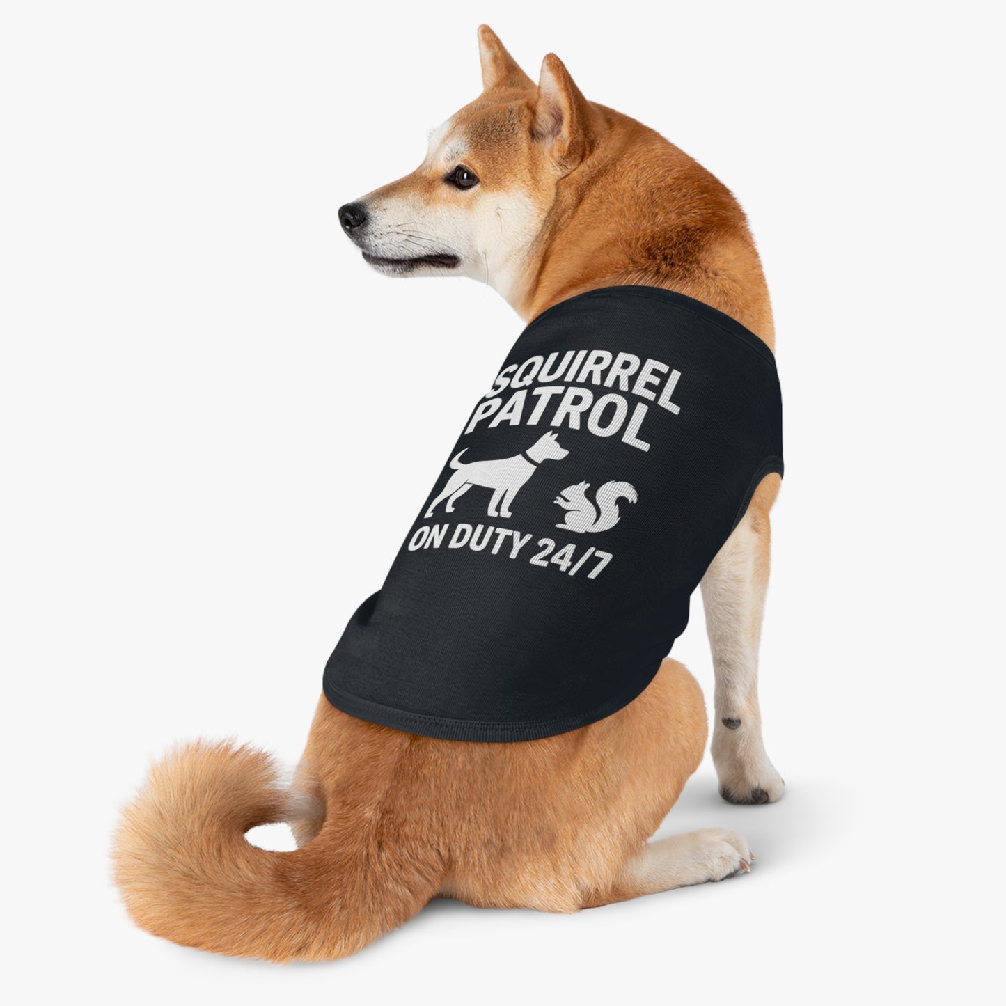 Squirrel Patrol Pet Tank Top | Dog Tee, Funny Pet Apparel, Cute Dog Shirt, Summer Fashion, Gifts for Dog Lovers
