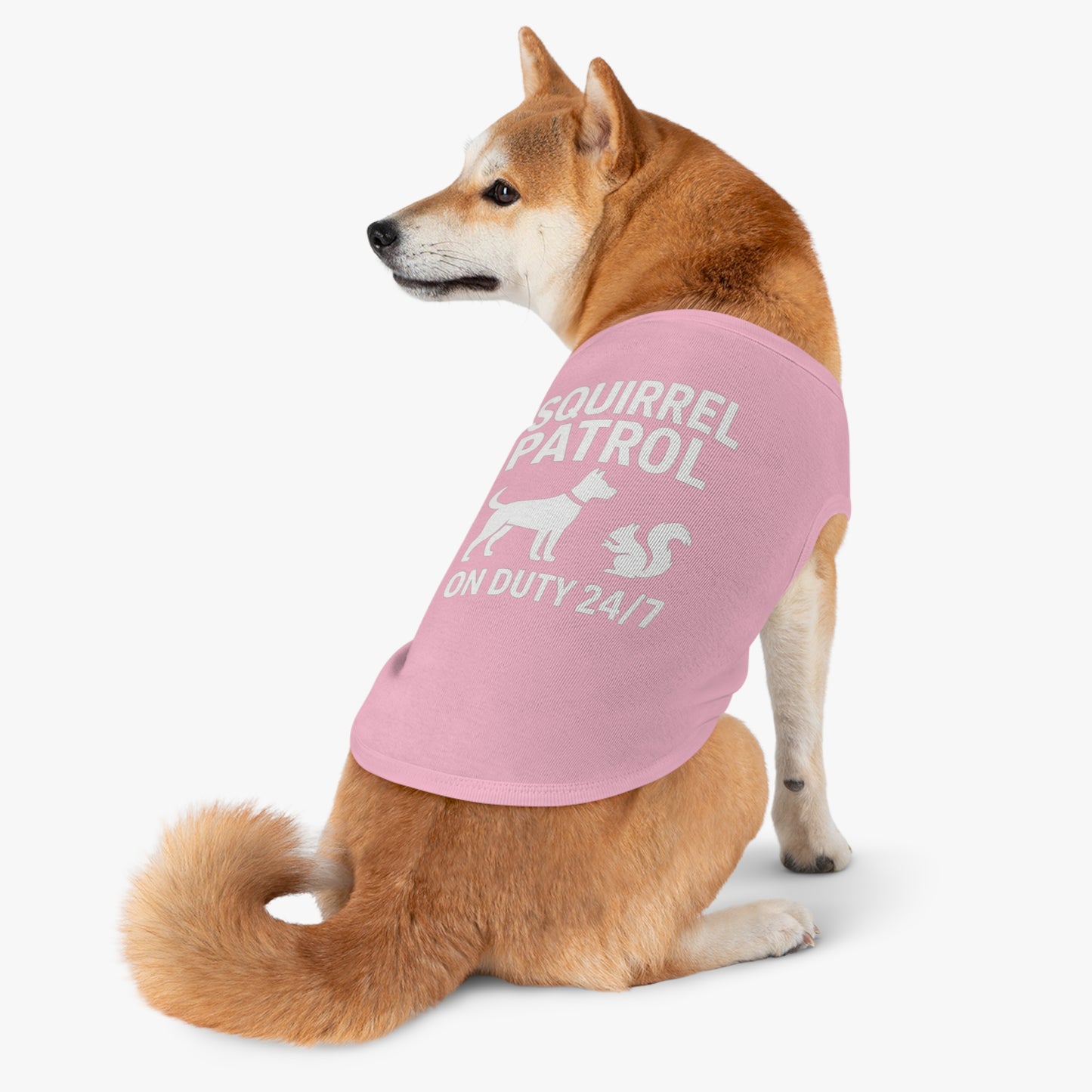 Squirrel Patrol Pet Tank Top | Dog Tee, Funny Pet Apparel, Cute Dog Shirt, Summer Fashion, Gifts for Dog Lovers