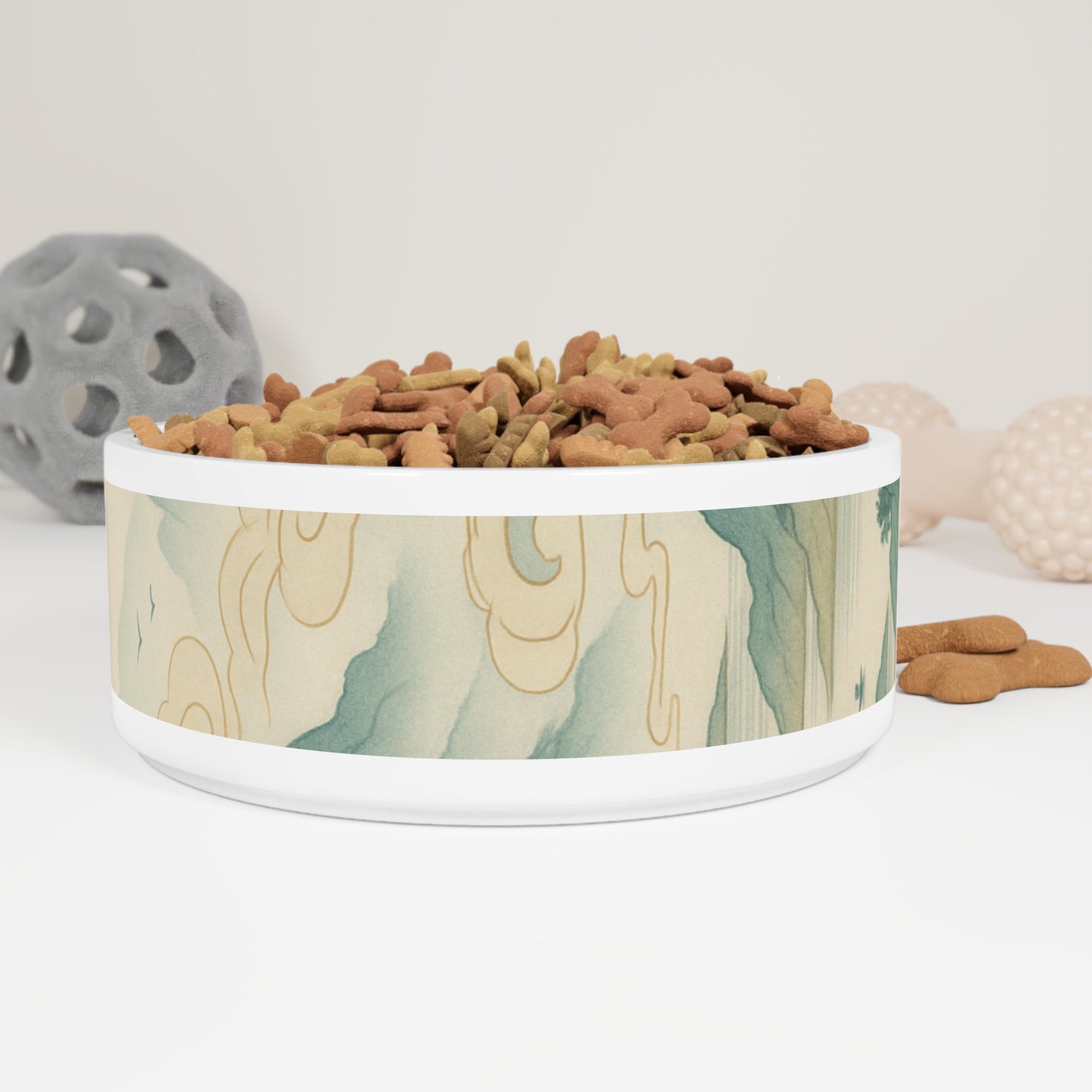 Elegant Watercolor Pet Bowl, Personalized Dog Dish, Stylish Cat Food Bowl, Unique Pet Gift, Sustainable Pet Supplies