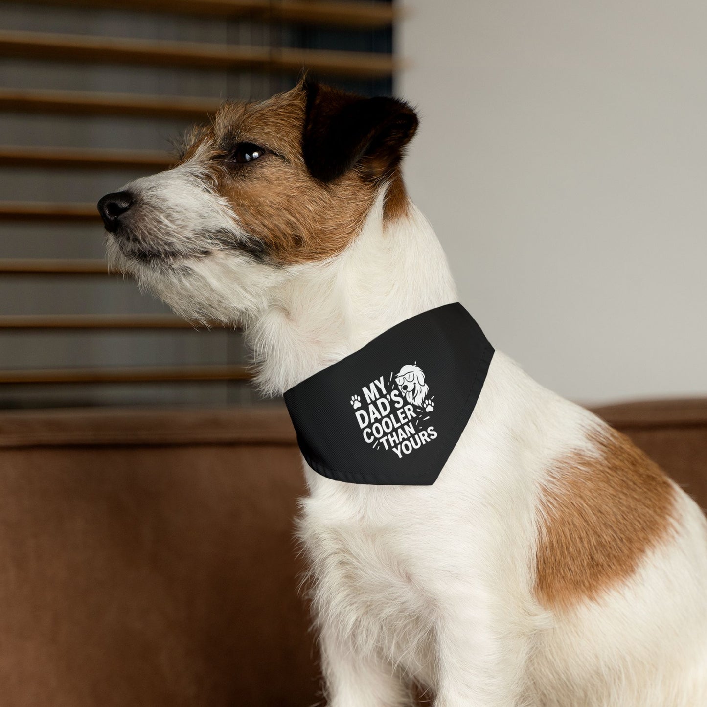 Father’s Day Dog Bandana – “My Dad’s Cooler Than Yours” | Adjustable Pet Gift for Dog Dads