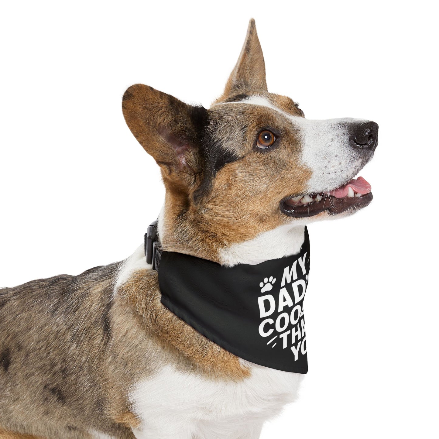 Father’s Day Dog Bandana – “My Dad’s Cooler Than Yours” | Adjustable Pet Gift for Dog Dads