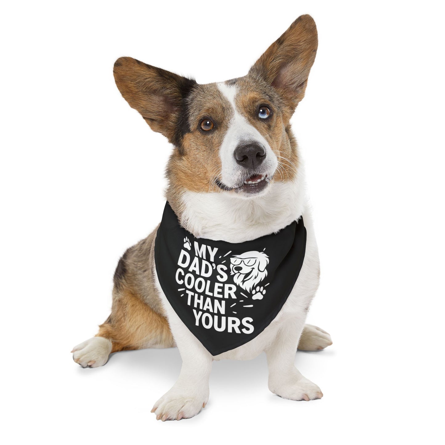 Father’s Day Dog Bandana – “My Dad’s Cooler Than Yours” | Adjustable Pet Gift for Dog Dads